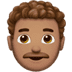 👨🏽‍🦱 man: medium skin tone, curly hair display on Apple